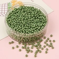 Perles de rocaille vertes métallisées en boîte transparente pour bijoux DIY - Vert Herbe Argentée