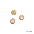 10mm vergoldete Perlen mit Langlebigkeitsmuster und rosa Steinen für DIY-Schmuckherstellung - Klein Rund Gold Weiß Glas / 10mm