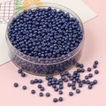Set de perles en verre bleu foncé nacré pour création de bijoux artisanaux - Argent Bleu Lac