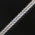 Irisierende transparente Glasperlen für DIY-Schmuck mit Regenbogeneffekt-Finish - Beschichtetes Weiß (38CM) / 4mm (ca. 95 Stück)