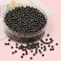 Perles de rocaille irisées métalliques en boîte ronde pour création de bijoux DIY - Gris Minéral