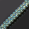 Schillernde Meerjungfrau-Glasperlen für DIY-Schmuckherstellung von Ketten und Armbändern - Transparent Grün Irisierend (38CM) / 8mm (ca. 48 Stk.)
