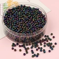 Perles de rocaille métalliques irisées en boîte pour la création de bijoux DIY créatifs - Violet Minéral