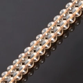 Polierte hellgelbe Glasperlen für DIY-Schmuck mit orangefarbener Kordel zum Auffädeln - Champagner Beschichtet (38CM) / 8mm (ca. 48 Stk.)