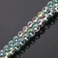 8mm irisierende Glasperlen für Schmuck mit Aurora-Regenbogen-Polarisationseffekt - Rosenrot Grün Irisierend (38CM) / 8mm (ca. 48 Stk.)