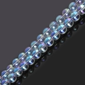 DIY Schmuckperlen mit Aurora-Effekt in irisierendem Blau und Violett aus Glas - Transparent Lila Irisierend (38CM) / 8mm (ca. 48 Stk.)