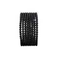 Set of ten glossy black natural stone beaded bracelets for DIY jewelry making - Round Beads (BTB955) / Natural Black Onyx