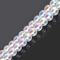 Stränge glatter schillernder Glasperlen mit Regenbogen-Finish für DIY-Schmuck - Beschichtetes Weiß (38CM) / 10 mm (ca. 39 Stück)