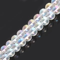 Irisierende transluzente runde Glasperlen mit Aurora-Glanz für DIY-Schmuckherstellung - Beschichtetes Weiß (38CM) / 12MM (ca. 38 Stk.)