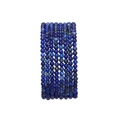 Stack of natural blue lapis lazuli round bead stretch bracelets with pyrite specks - Natural Lapis Lazuli