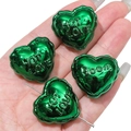Metalen groene hartvormige acryl bedeltjes met Hot Love en Boom voor doe-het-zelf sieraden - Gepersonaliseerde Gravure / 27x25mm (2 stuks/verpakking) / Groen