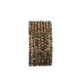 Unakite natural stone round beads set with 10 strands of green and reddish-brown textures - Natural Unakite