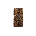 Stack of polished natural tiger eye stone bead bracelets with golden silk luster effect - Natural Tiger Eye