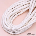 Perles en pâte polymère blanches 7x4mm pour création de bracelets et colliers DIY - Blanc