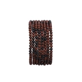 Handmade bracelet with round natural red obsidian beads on a transparent display stand - Natural Golden Swan Stone