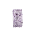 Multiple layered natural amethyst round bead bracelets with purple gradient tones - Natural Fluorite
