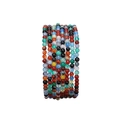 Multilayer bracelet set with round natural stone beads in assorted vibrant colors - Natural Colorful Agate