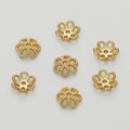 Perles intercalaires fleur pour bijoux DIY en plaqué or 18K avec design texturé - 6mm / 5# Style-Or