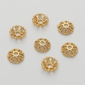 Exquises perles d'espacement florales creuses en cuivre plaqué or 18K pour bracelets DIY - 6mm / 6# Style-Or