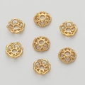 Exquises entretoises de fleurs creuses plaquées or 18K pour bijoux DIY et bracelets - 6mm / 7# Style-Or