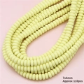 Perline Heishi DIY 7x4mm verde giallo chiaro circa 110 pezzi per gioielli fai da te - Giallo chiaro