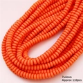 Perline Heishi arancioni 7x4mm in argilla polimerica per gioielli stile etnico - Rosso Arancio Fluorescente