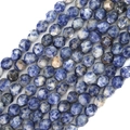 Faceted natural sodalite stone beads in blue and white for DIY jewelry making - Faceted Sodalite