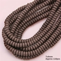 Perle in pasta polimerica marrone opaco 7x4mm per gioielli fai da te 110 pezzi - Caffè Scuro