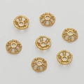 Calottes de perles fleurs évidées en or 18K pour bijoux DIY en style or sable antique - 6mm / 11# Style-Or