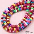 Perline colorate in pasta polimerica 7x4mm per gioielli fai da te set da 110 pezzi - Colori Caramella Misti