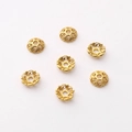 Coupelles de perles en forme de fleurs dorées évidées pour bijoux DIY 18K - 6mm / 12# Style-Or