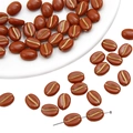 Vintage acrylic coffee bean beads with gold accents for DIY jewelry and phone chains - 30 Pieces/Pack (11x8mm) / Coffee Gold Traced