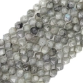Faceted natural gray labradorite stone beads for handmade jewelry crafting - Faceted Labradorite