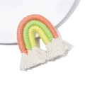Handmade woven rainbow charm with orange, green, yellow layers and white tassels - 1 Piece/Pack (45x40x8mm) / Color 9