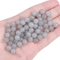 Translucent light gray glass beads with cat eye luster for DIY jewelry making - Transparent Jelly Round Bead / 8mm (20 Pieces/Pack) / Gray