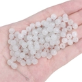 Perline di vetro bianco traslucido per gioielli fai da te tenute nel palmo - Perlina Mela Gelatina Trasparente / 6x6mm (20 Pezzi/Confezione) / Bianco