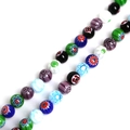 Colorful millefiori round glass beads for DIY necklaces and bracelets in vibrant patterns - Round Style (10mm) / 39 Pieces/Pack (Approx. 39cm)