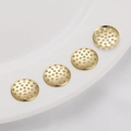 Disque en maille creuse ronde plaqué or 14K doré pour accessoires de bijoux DIY - Disque à Maille Incurvé 14mm