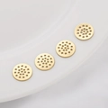 Lot de quatre disques métalliques filigranes dorés 14K pour la création de bijoux DIY - Disque à Maille Plat 12mm