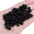 Perle in vetro nero lucido a forma di rondella per la creazione di gioielli fai-da-te - Perlina Abaco Solida Trasparente / 8x5mm (20 Pezzi/Confezione) / Nero