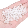 Perline di vetro bianco traslucido per gioielli fai-da-te con ago infilatore - Perlina Barile Gelatina Trasparente / 6x4mm (20 Pezzi/Confezione) / Bianco