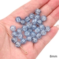 8mm blue ice crackle glass round beads for DIY jewelry making held in hand - Ice Crackle Round Bead / 8mm / Light Blue