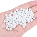 Perle in vetro di cristallo bianco sfaccettato con perni a occhiello in argento per fai da te - Perlina Ruota di Cristallo Solida / 6x4mm (20 Pezzi/Confezione) / Bianco