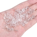 Perline di vetro sfaccettate trasparenti per gioielli fai da te mostrate sulla mano - Perlina Ruota di Cristallo Trasparente / 8x6mm (20 Pezzi/Confezione) / Trasparente