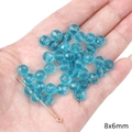 Light blue faceted crystal beads in 8x6mm size for DIY jewelry making bracelets - Transparent Faceted Wheel Bead / 8x6mm / Blue