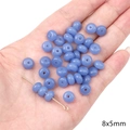 Light purple 8x5mm jelly round beads for DIY bracelet making and jewelry design - Solid Color Abacus Bead / 8x5mm (20 Pieces/Pack) / Blue