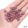8mm purple speckled glass round beads for DIY bracelet making with metal needle tool - Jelly Round Bead / 8mm (Aperture approx 1mm) - 20 Pieces/Pack / Purple
