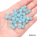 Dreamy light blue translucent resin barrel beads 8x6mm for DIY jewelry making - Solid Color Barrel Beads / 8x6mm / Light Blue