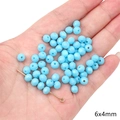 Faceted light blue jelly glass beads 6x4mm size for DIY bracelet making and jewelry design - Solid Faceted Wheel Bead / 6x4mm / Blue