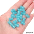 Sky blue 8x12mm translucent cylinder glass beads for DIY bracelet making and jewelry design - Jelly Texture Bamboo Bead / 8x12mm (20 Pieces/Pack) / Blue